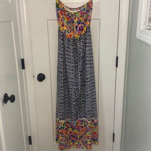 Colorful halter maxi dress